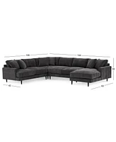 Mariyah Fabric 4-Pc. Sectional with Chaise, Created for Macy's