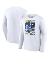 Men's Fanatics White Golden State Warriors 2022 Western Conference Champions Locker Room Long Sleeve T-shirt