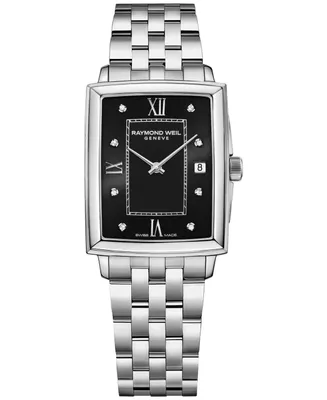 Raymond Weil Women's Swiss Toccata Diamond (1/5 ct. t.w.) Stainless Steel Bracelet Watch 22.6x28.1mm