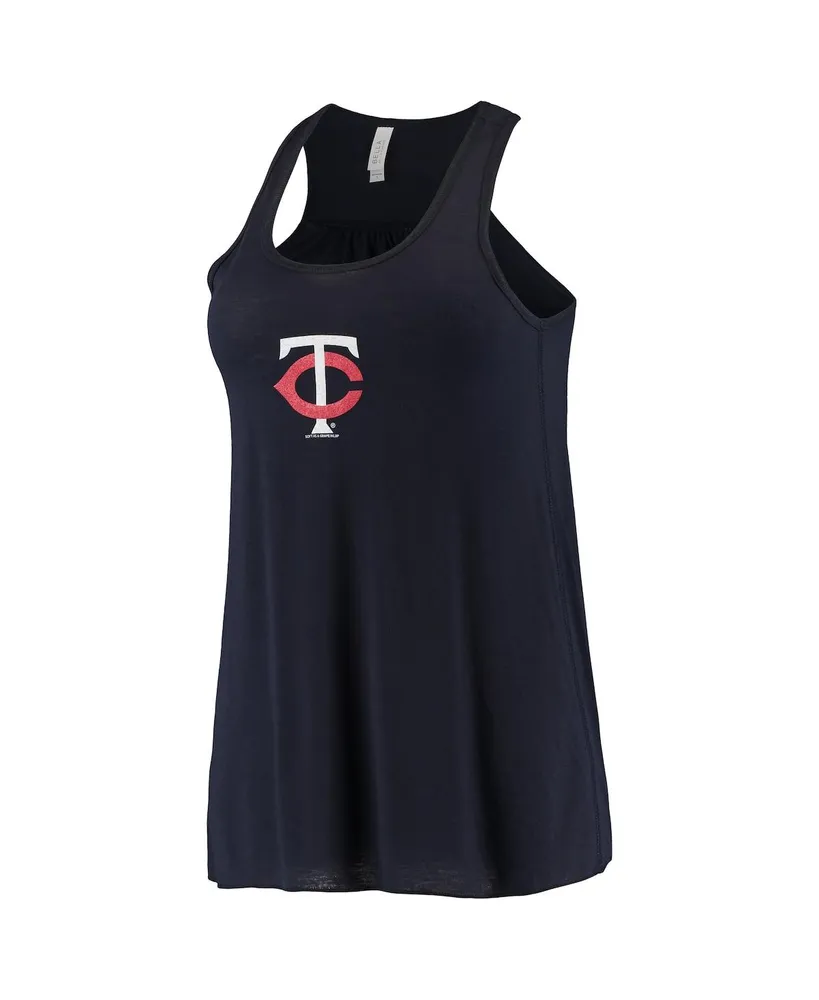 Women's Soft As A Grape Navy Minnesota Twins Front and Back Tank Top