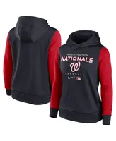 Women's Nike Navy and Red Washington Nationals Authentic Collection Pullover Hoodie