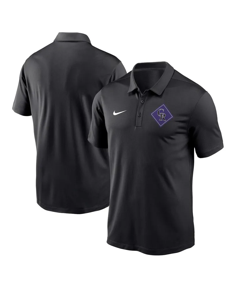 Men's Nike Black Colorado Rockies Diamond Icon Franchise Performance Polo Shirt