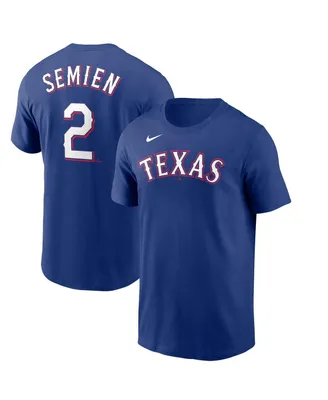 Men's Nike Marcus Semien Royal Texas Rangers Name and Number T-shirt