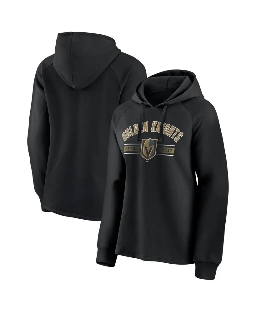 Women's Fanatics Black Vegas Golden Knights Perfect Play Raglan Pullover Hoodie