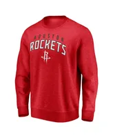 Men's Fanatics Red Houston Rockets Game Time Arch Pullover Sweatshirt