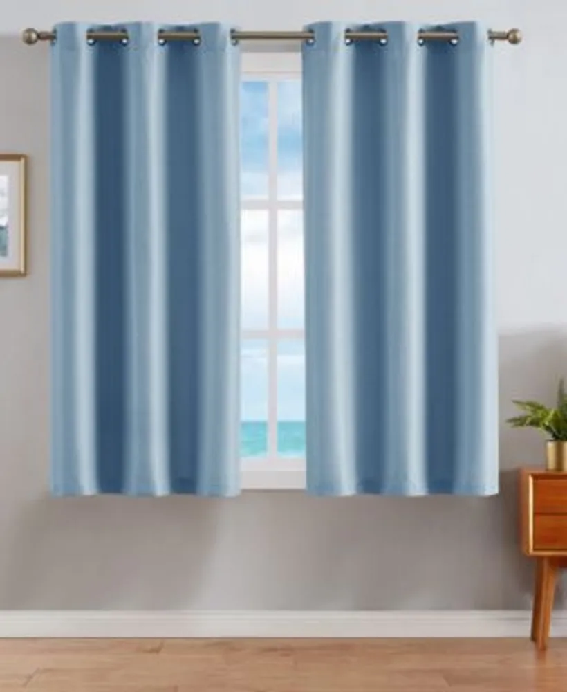 Nautica Milton Thermal Woven Room Darkening Grommet Window Curtain Panel Pair Dusty Collection