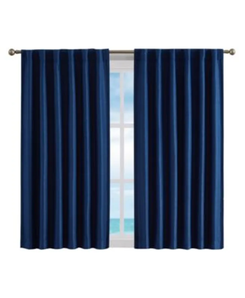 Nautica Robin Thermal Woven Room Darkening Back Tab Window Curtain Panel Pair Collection