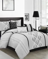 Oliver 7-Piece Comforter Set, King - Black