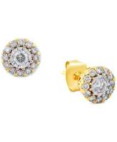 Diamond Halo Stud Earrings (1/2 ct. t.w.) in 10k Gold