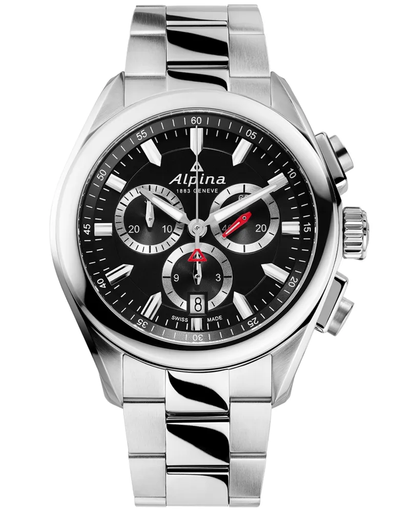 Alpina Men's Swiss Chronograph Alpiner Stainless Steel Bracelet Watch 42mm - Silver