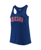 Women's Soft As A Grape Royal Chicago Cubs Plus Size Swing for the Fences Racerback Tank Top