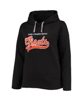 Women's Soft as a Grape Black San Francisco Giants Plus Side Split Pullover Hoodie