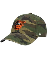 Men's '47 Brand Camo Baltimore Orioles Team Clean Up Adjustable Hat