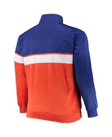Men's Blue, Orange New York Knicks Big and Tall Pieced Body Full-Zip Track Jacket
