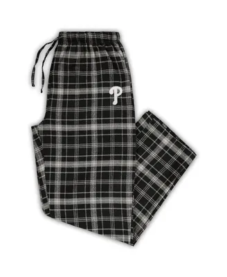 Men's Concepts Sport Black, Gray Philadelphia Phillies Big and Tall Team Flannel Pants