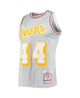 Men's Mitchell & Ness Jerry West Silver Los Angeles Lakers 75th Anniversary 1971-72 Hardwood Classics Swingman Jersey