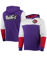 Men's Mitchell & Ness Purple Toronto Raptors Hardwood Classics Fusion 2.0 Colorblock Pullover Hoodie