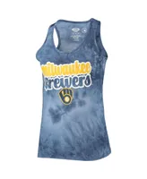Women's Concepts Sport Navy Milwaukee Brewers Billboard Racerback Tank Top and Shorts Set