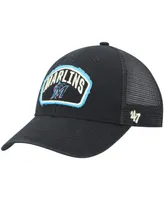 Men's '47 Black Miami Marlins Cledus Mvp Trucker Snapback Hat