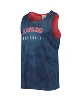 Men's Foco Navy Cleveland Guardians Floral Reversible Mesh Tank Top