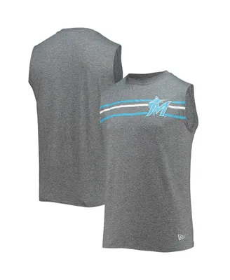 Men's New Era Gray Miami Marlins Muscle Tank Top