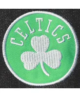 Women's The Wild Collective Black Boston Celtics Patch Denim Button-Up Jacket