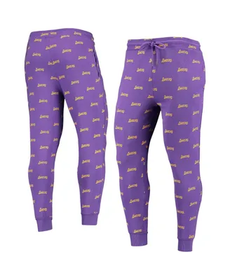 Men's The Wild Collective Purple Los Angeles Lakers Allover Logo Jogger Pants