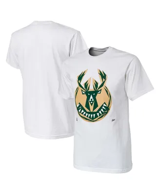 Men's Nba x Naturel White Milwaukee Bucks No Caller Id T-shirt