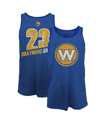 Men's Majestic Threads Draymond Green Royal Golden State Warriors Name and Number Tri-Blend Tank Top