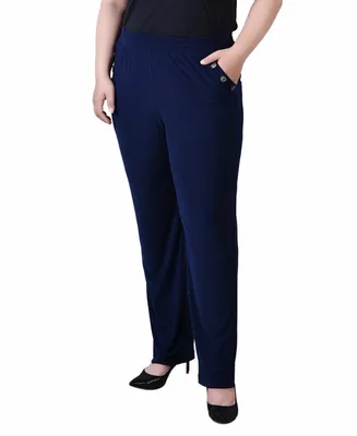 Ny Collection Plus Wide Waist Pull On Pants