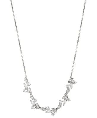 Eliot Danori Silver-Tone Crystal Frontal Necklace, 16" + 2" extender, Created for Macy's