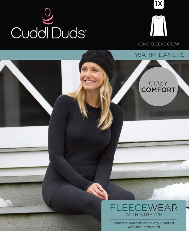 Cuddl Duds Warm Layers Top Size M Fleecewear with Stretch Grey