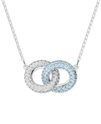 Swarovski Pave Linked Circle Pendant Necklace, 14-7/8" + 2" extender