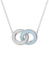 Swarovski Pave Linked Circle Pendant Necklace, 14-7/8" + 2" extender