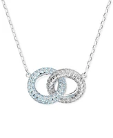 Swarovski Pave Linked Circle Pendant Necklace, 14-7/8" + 2" extender