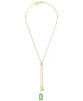 Swarovski Gold-Tone Double Crystal 19-3/4" Knotted Lariat Necklace