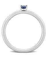 Oval Sapphire (1/3 ct. t.w.) Stackable Ring 10k White Gold