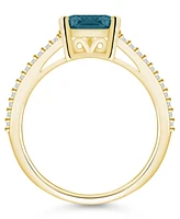 Macy's London Blue Topaz and Diamond Accent Ring 14K Yellow Gold
