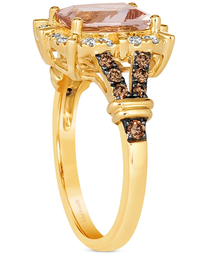 Le Vian Peach Morganite (1-1/2 ct. t.w.) & Diamond (1/2 ct. t.w.) Halo Ring in 14k Gold