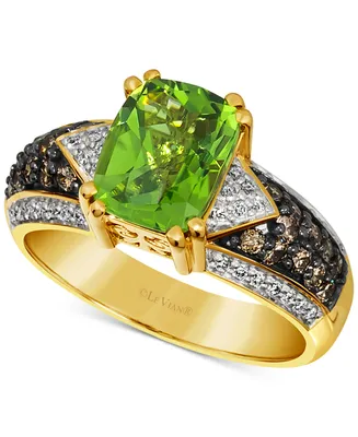 Le Vian Chocolatier Green Apple Peridot (1-7/8 ct. t.w.) & Diamond (1/2 ct. t.w.) Ring in 14k Gold