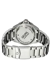 Gevril Men's Wallstreet Swiss Automatic Silver-Tone Stainless Steel Bracelet Watch 43mm