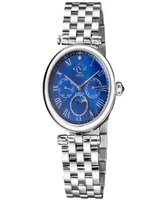 Gevril Women's Florence Swiss Quartz Silver-Tone Stainless Steel Bracelet Watch 36mm - Silver