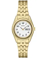 Seiko Women's Analog Essentials Gold-Tone Stainless Steel Bracelet Watch 25mm