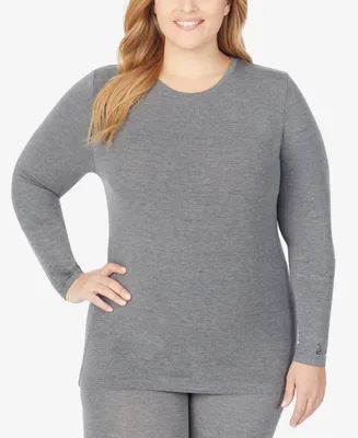 Cuddl Duds Plus Size Softwear with Stretch Long Sleeve Top
