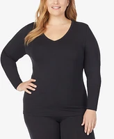 Cuddl Duds Plus Softwear with Stretch V-Neck Top