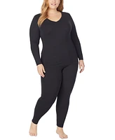 Cuddl Duds Plus Softwear with Stretch V-Neck Top