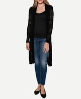 Belldini Pointelle-Stitch Duster Cardigan Sweater