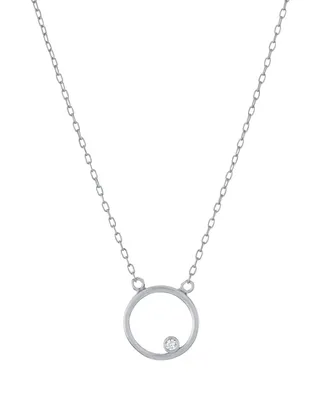 Clear Cubic Zirconia Circle Necklace