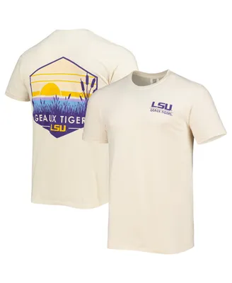 Men's Cream Lsu Tigers Landscape Shield Comfort Colors T-shirt