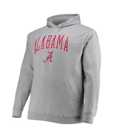 Men's Champion Heather Gray Alabama Crimson Tide Big and Tall Arch Over Logo Powerblend Pullover Hoodie